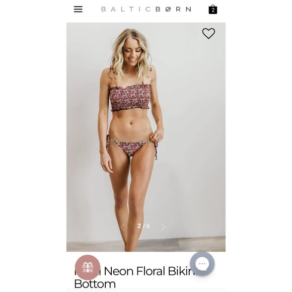 NWT Nikki Neon Floral Bikini Bottom Beach Joy in women's plus size 3XL - Picture 5 of 11